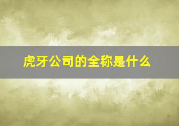 虎牙公司的全称是什么