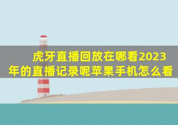 虎牙直播回放在哪看2023年的直播记录呢苹果手机怎么看