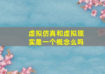 虚拟仿真和虚拟现实是一个概念么吗