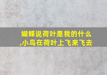 蝴蝶说荷叶是我的什么,小鸟在荷叶上飞来飞去