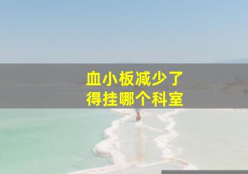 血小板减少了得挂哪个科室