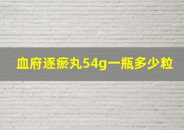 血府逐瘀丸54g一瓶多少粒