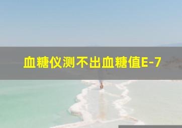 血糖仪测不出血糖值E-7