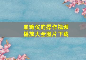 血糖仪的操作视频播放大全图片下载