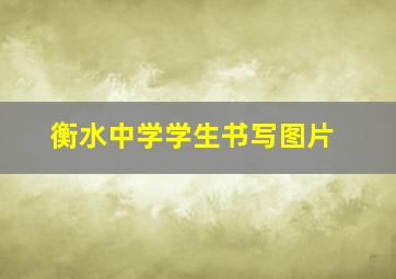 衡水中学学生书写图片