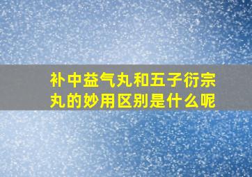 补中益气丸和五子衍宗丸的妙用区别是什么呢