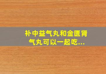 补中益气丸和金匮肾气丸可以一起吃...