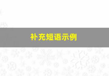 补充短语示例