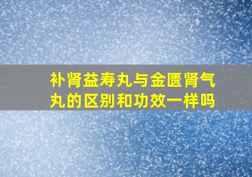 补肾益寿丸与金匮肾气丸的区别和功效一样吗