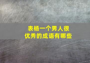 表杨一个男人很优秀的成语有哪些