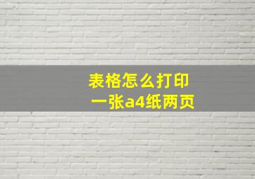 表格怎么打印一张a4纸两页