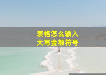 表格怎么输入大写金额符号