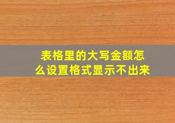 表格里的大写金额怎么设置格式显示不出来