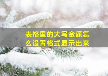 表格里的大写金额怎么设置格式显示出来