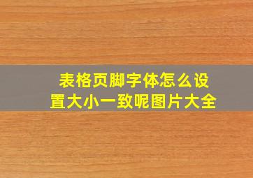 表格页脚字体怎么设置大小一致呢图片大全