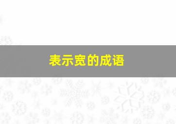 表示宽的成语