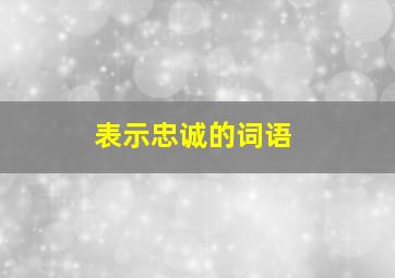 表示忠诚的词语