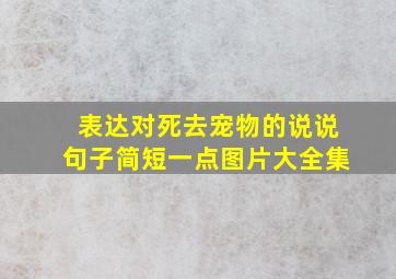 表达对死去宠物的说说句子简短一点图片大全集