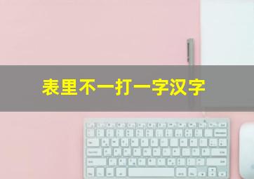 表里不一打一字汉字