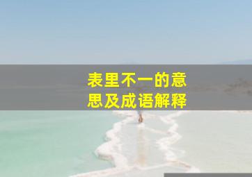 表里不一的意思及成语解释