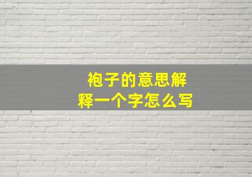 袍子的意思解释一个字怎么写