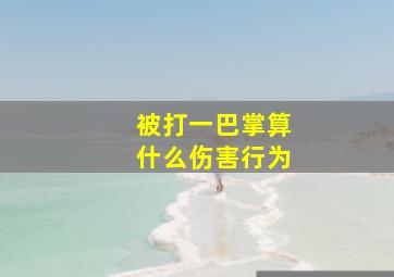 被打一巴掌算什么伤害行为