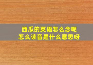 西瓜的英语怎么念呢怎么读音是什么意思呀