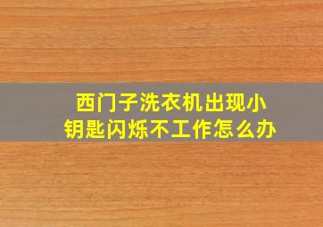 西门子洗衣机出现小钥匙闪烁不工作怎么办