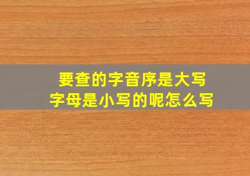 要查的字音序是大写字母是小写的呢怎么写