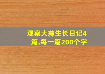 观察大蒜生长日记4篇,每一篇200个字