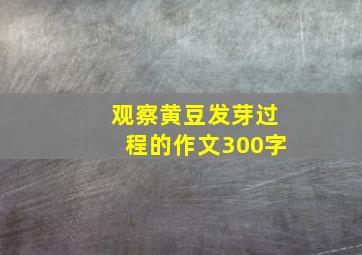 观察黄豆发芽过程的作文300字