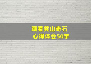 观看黄山奇石心得体会50字