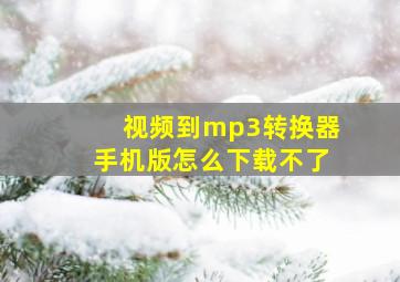 视频到mp3转换器手机版怎么下载不了