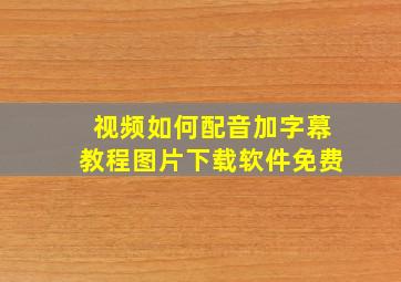 视频如何配音加字幕教程图片下载软件免费