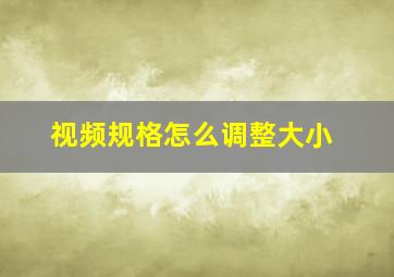 视频规格怎么调整大小