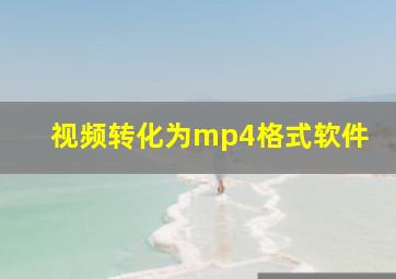 视频转化为mp4格式软件