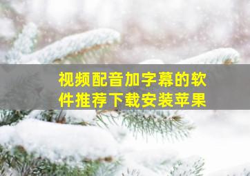 视频配音加字幕的软件推荐下载安装苹果