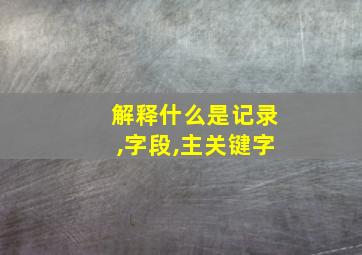 解释什么是记录,字段,主关键字