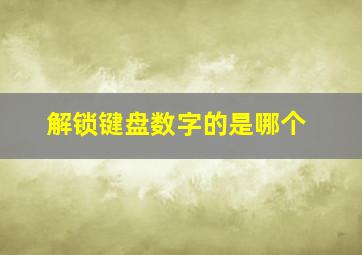 解锁键盘数字的是哪个