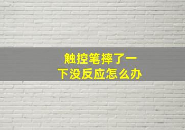 触控笔摔了一下没反应怎么办