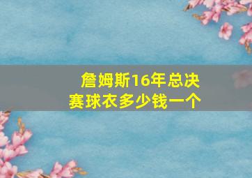 詹姆斯16年总决赛球衣多少钱一个