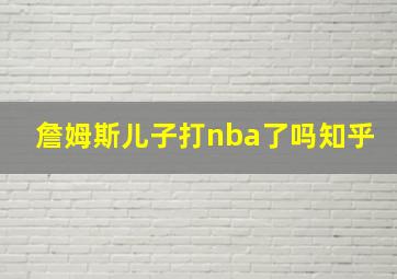 詹姆斯儿子打nba了吗知乎