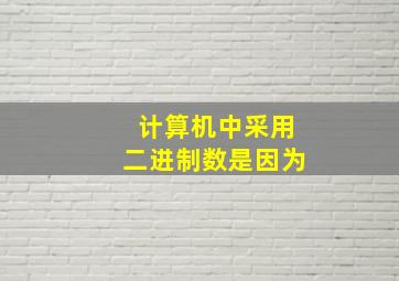 计算机中采用二进制数是因为