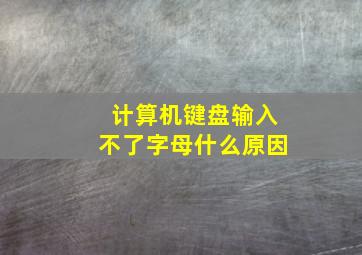 计算机键盘输入不了字母什么原因