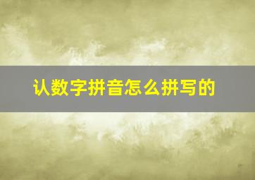 认数字拼音怎么拼写的