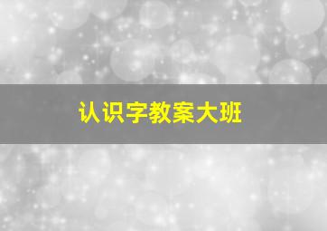 认识字教案大班