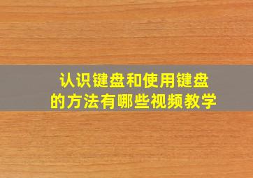 认识键盘和使用键盘的方法有哪些视频教学