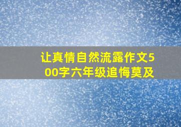 让真情自然流露作文500字六年级追悔莫及