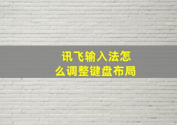 讯飞输入法怎么调整键盘布局