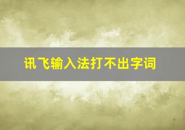 讯飞输入法打不出字词